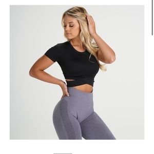 NVGTN black crossbody workout top